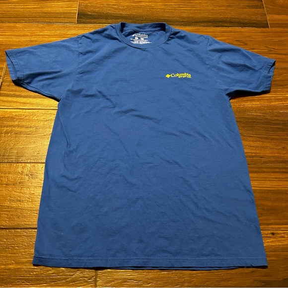 Columbia PFG Men’s Short Sleeve Fishing Shirt Medium Blue 100% Cotton - Picture 1 of 6